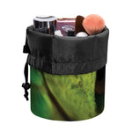 Green Snake Eye Print Drawstring Makeup Bag