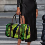 Green Snake Eye Print Duffle Bag