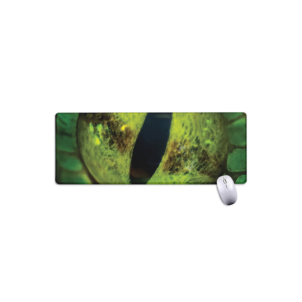 Green Snake Eye Print Extended Mouse Pad