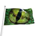 Green Snake Eye Print Flag