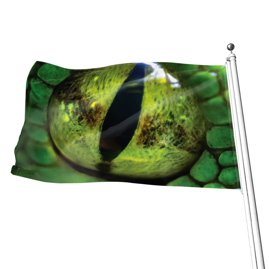 Green Snake Eye Print Flag