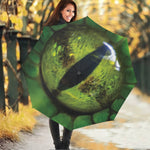 Green Snake Eye Print Foldable Umbrella