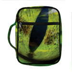 Green Snake Eye Print Front Pocket Bible Bag
