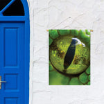 Green Snake Eye Print Garden Flag