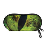 Green Snake Eye Print Glasses Case