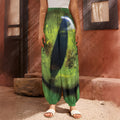 Green Snake Eye Print Harem Pants