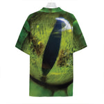 Green Snake Eye Print Hawaiian Shirt