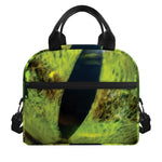 Green Snake Eye Print Insulated Lunch Bag