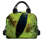 Green Snake Eye Print Insulated Lunch Bag