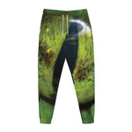 Green Snake Eye Print Jogger Pants