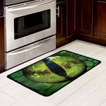 Green Snake Eye Print Kitchen Mat