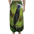 Green Snake Eye Print Lantern Pants