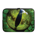 Green Snake Eye Print Laptop Sleeve