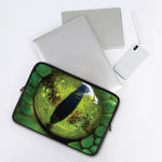 Green Snake Eye Print Laptop Sleeve