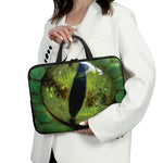 Green Snake Eye Print Laptop Sleeve With Handle