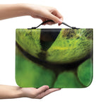 Green Snake Eye Print Leather Bible Cover