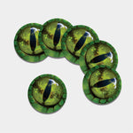 Green Snake Eye Print Leather Coaster Set