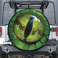 Green Snake Eye Print Leather Spare Tire Cover