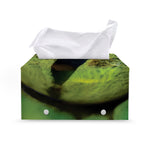 Green Snake Eye Print Leather Tissue Box Cover