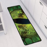 Green Snake Eye Print Long Kitchen Mat
