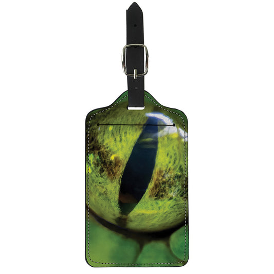 Green Snake Eye Print Luggage Tag