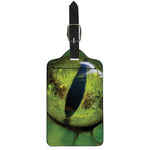 Green Snake Eye Print Luggage Tag