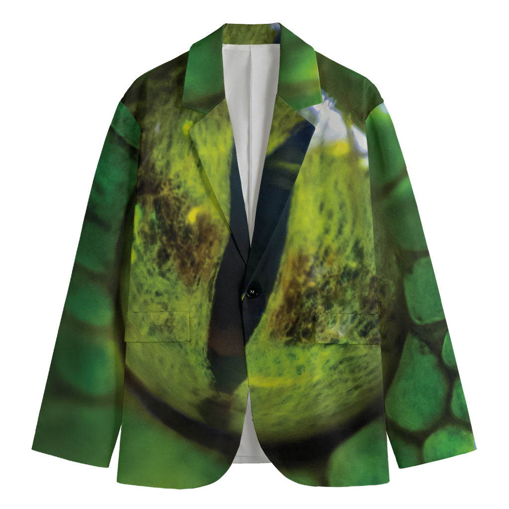 Green Snake Eye Print Men's Blazer