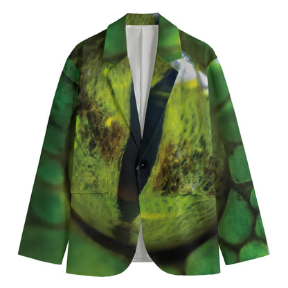 Green Snake Eye Print Men's Blazer