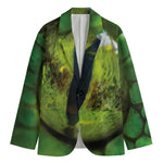 Green Snake Eye Print Men's Cotton Blazer