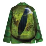 Green Snake Eye Print Men's Cotton Blazer