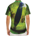 Green Snake Eye Print Men's Deep V-Neck Shirt