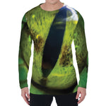 Green Snake Eye Print Men's Long Sleeve T-Shirt
