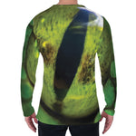 Green Snake Eye Print Men's Long Sleeve T-Shirt
