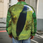 Green Snake Eye Print Men's Shirt Jacket