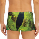 Green Snake Eye Print Men's Short Boxer Briefs