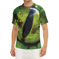 Green Snake Eye Print Men's Short Sleeve Rash Guard