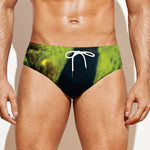 Green Snake Eye Print Men's Swim Briefs