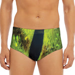 Green Snake Eye Print Men's Triangle Swim Briefs