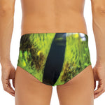 Green Snake Eye Print Men's Triangle Swim Briefs