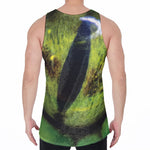 Green Snake Eye Print Men's Velvet Tank Top