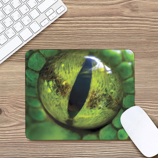 Green Snake Eye Print Mouse Pad