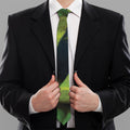 Green Snake Eye Print Necktie