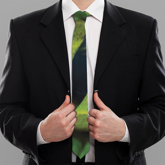Green Snake Eye Print Necktie