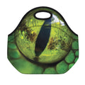 Green Snake Eye Print Neoprene Lunch Bag