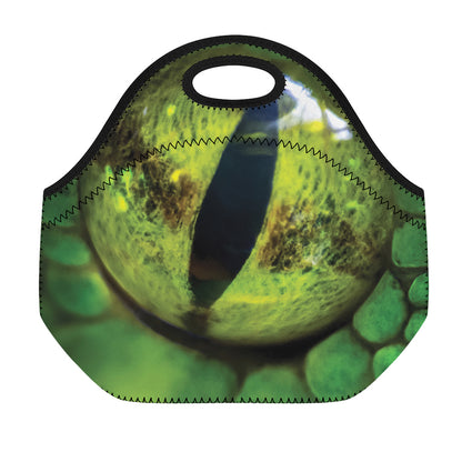 Green Snake Eye Print Neoprene Lunch Bag