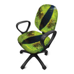 Green Snake Eye Print Office Chair Cover