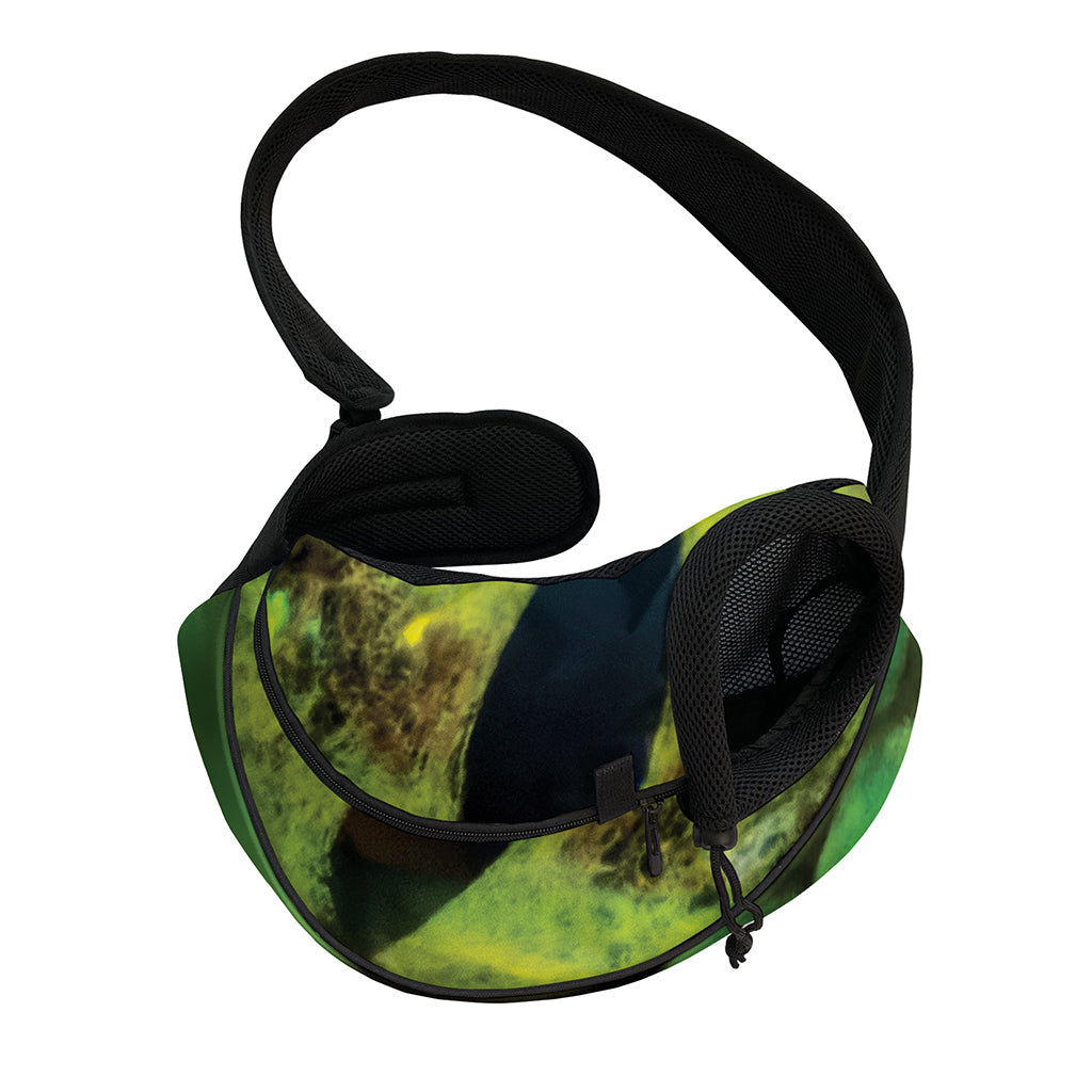 Green Snake Eye Print Pet Sling Carrier