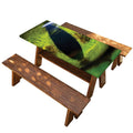 Green Snake Eye Print Picnic Table Cover