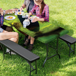 Green Snake Eye Print Picnic Table Cover