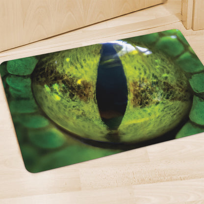 Green Snake Eye Print Polyester Doormat